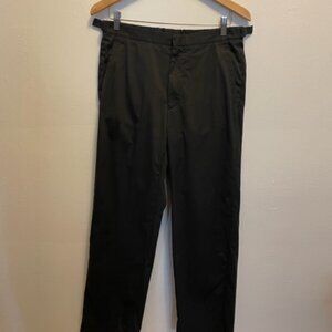 Gucci straight leg pants with adjustable waist in grey stretch cotton gabardine